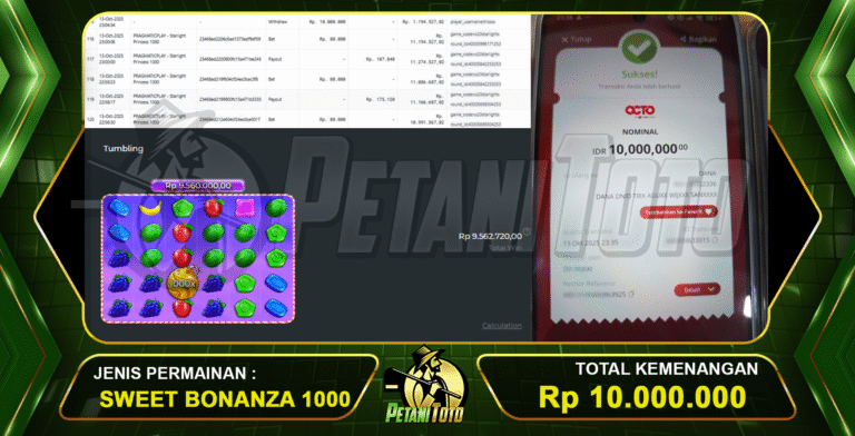 Bukti Jackpot Slot PETANITOTO