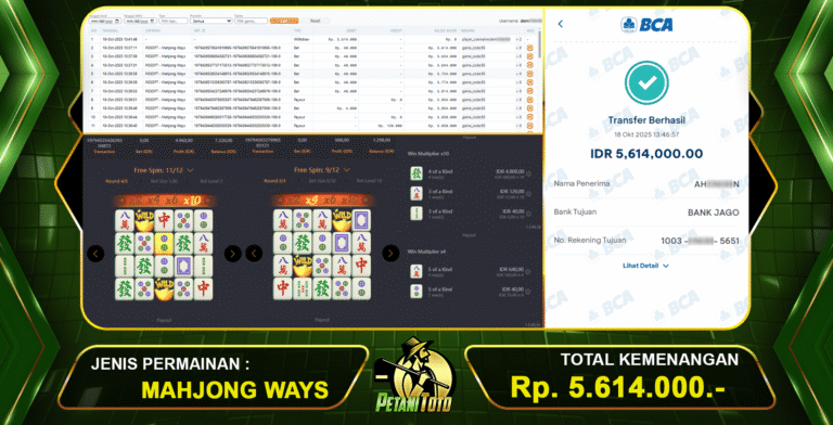 BUKTI MAHJONG WAYS PETANITOTO