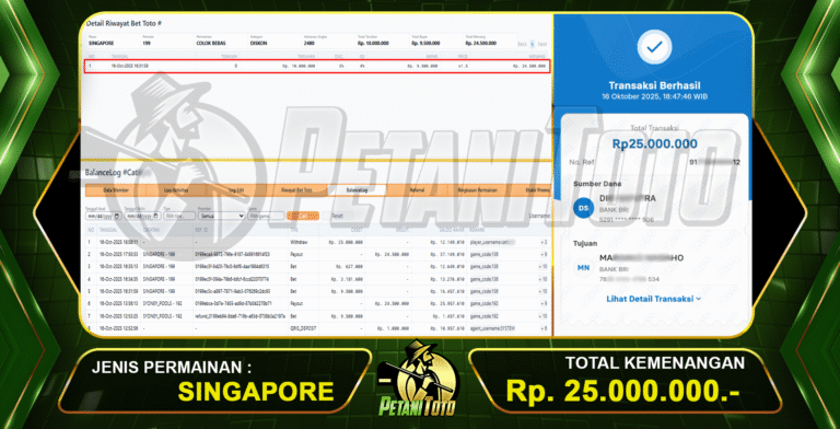 SGP JACKPOT TOGEL PETANITOTO