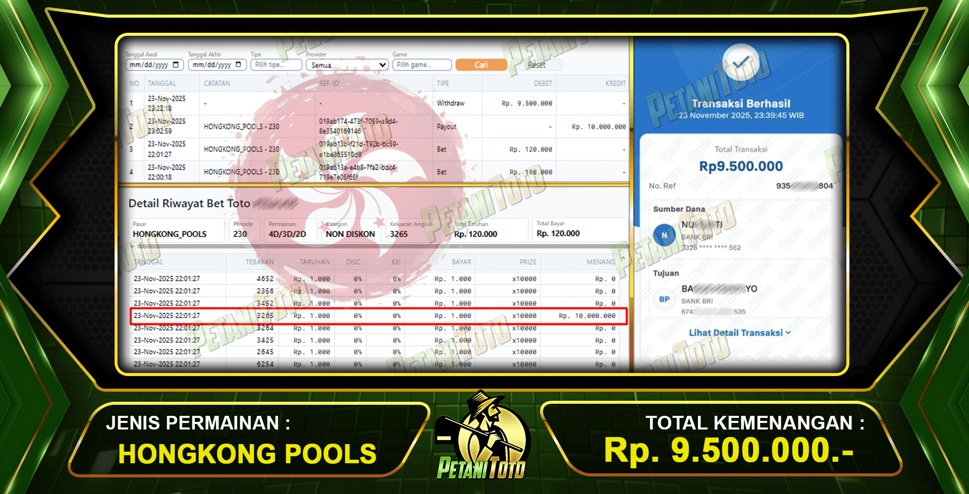 MENANG TOGEL DIBAYAR PETANITOTO