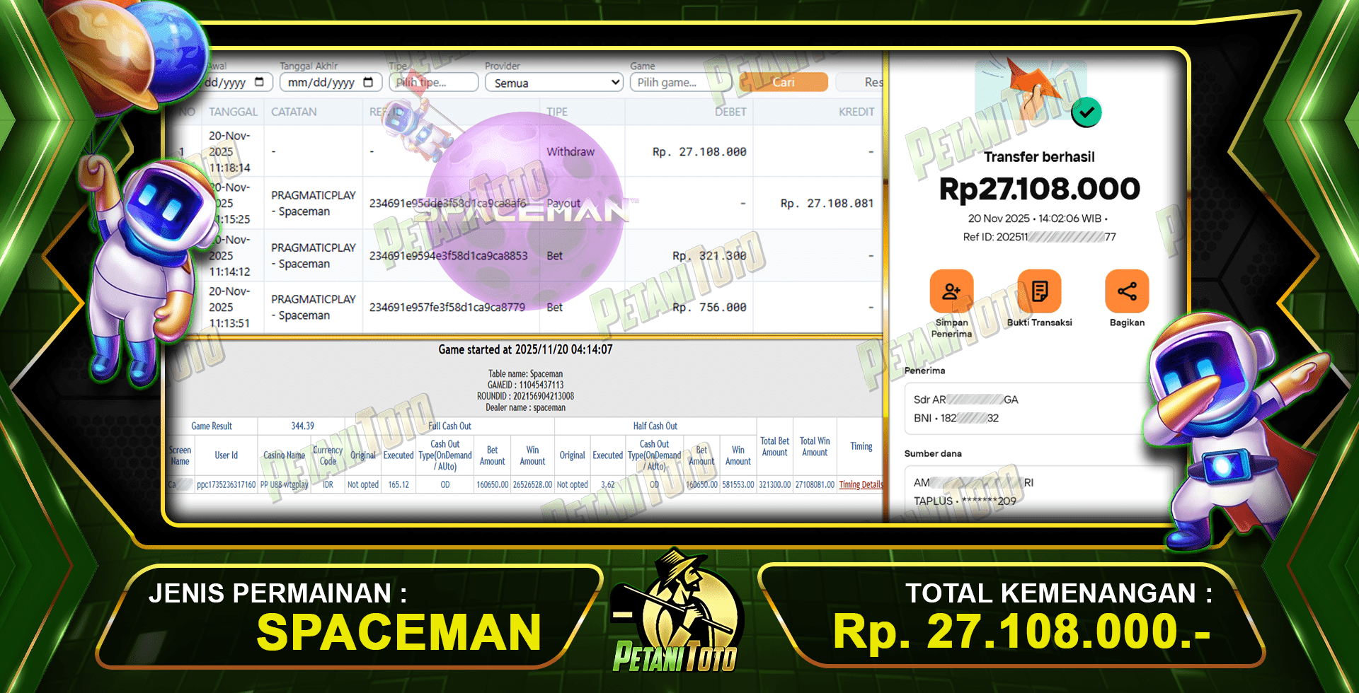 MODAL RECEH MAIN SPACEMAN