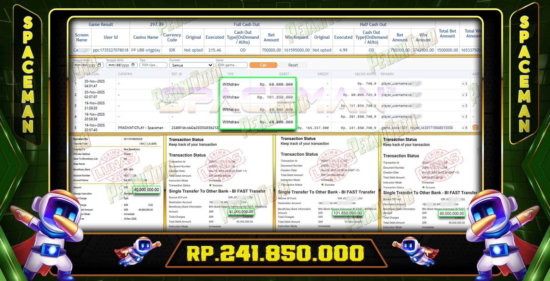 BUKTI JACKPOT 241 JUTA