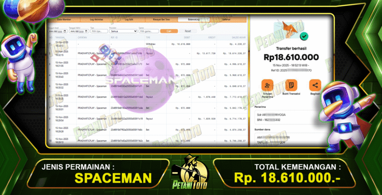 KEMENANGAN BESAR SPACEMAN PETANITOTO