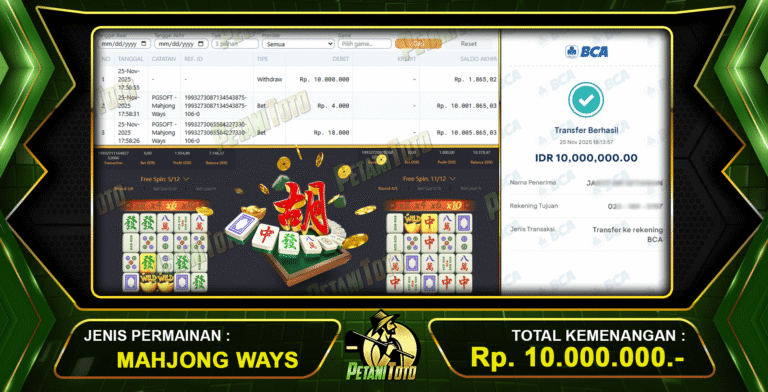 SPIN MAHJONG WAYS PETANITOTO