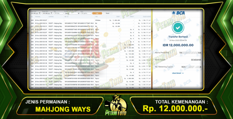 12JT DIKASIH PETANITOTO SLOT