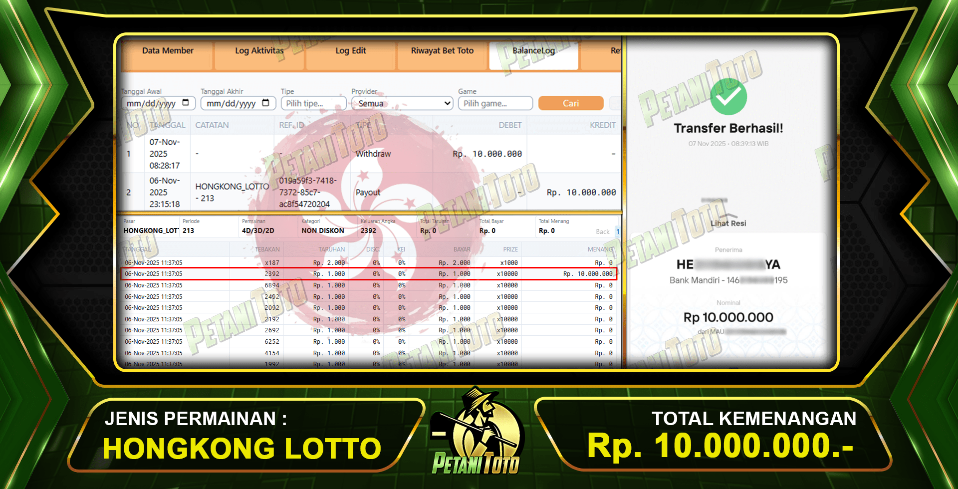 JACKPOT HONGKONG PETANITOTO CUAN