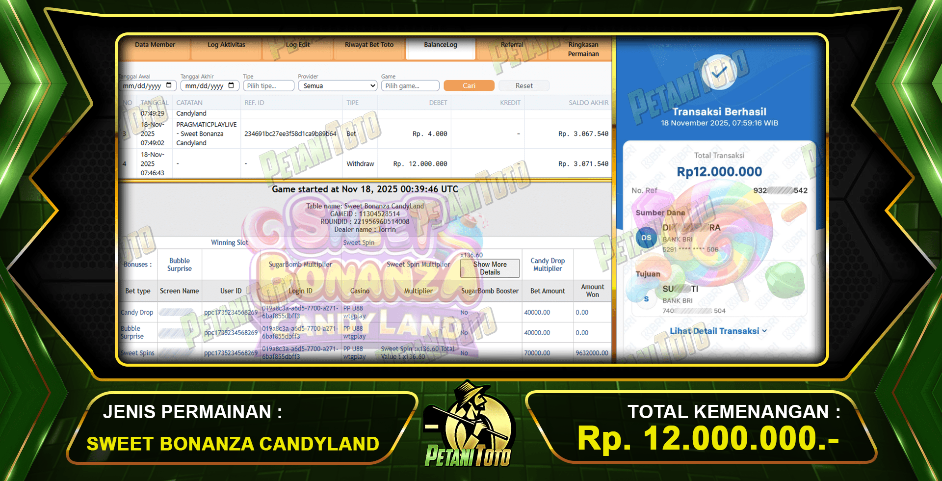 JACKPOT LIVEGAME CANDYLAND PETANITOTO