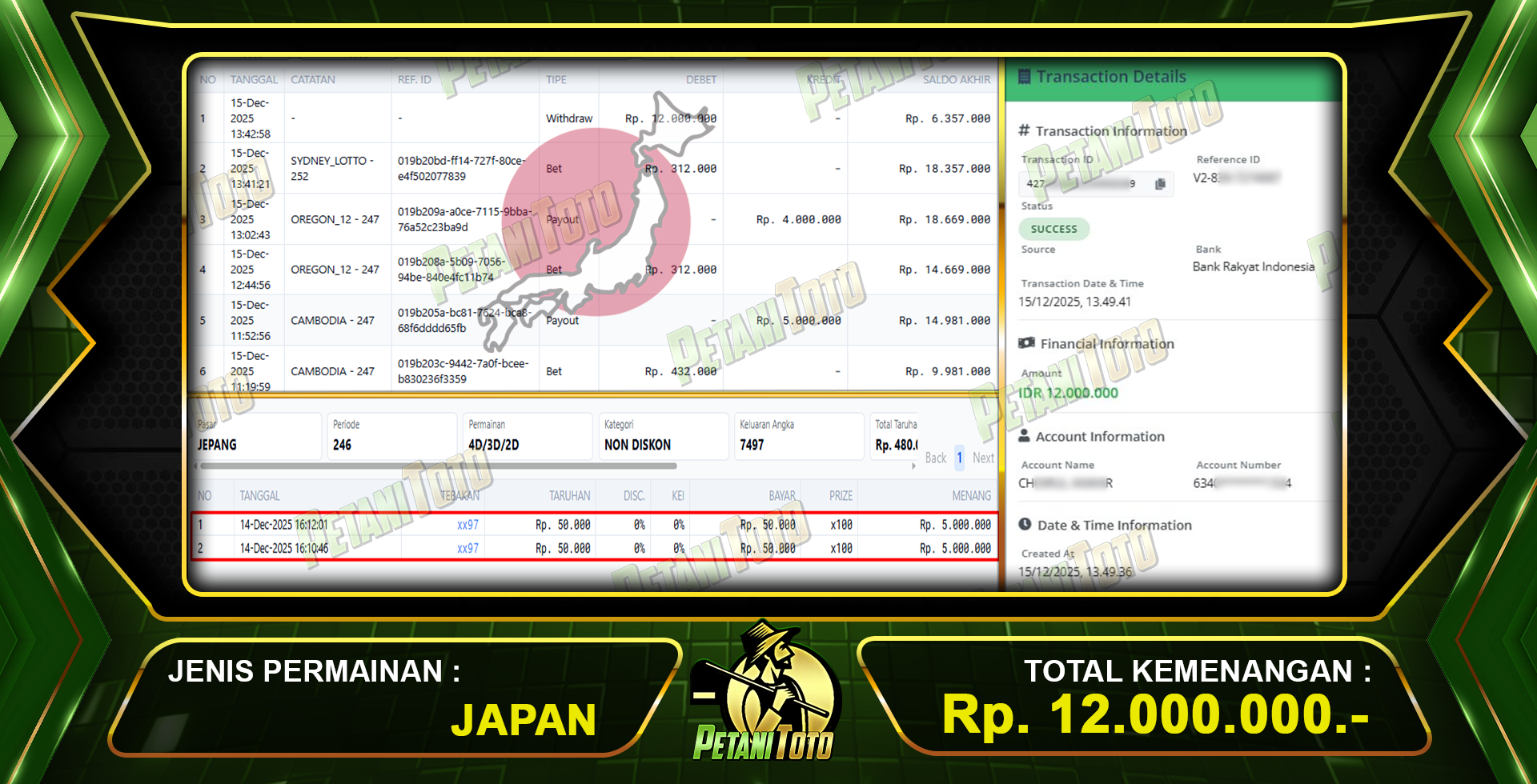 BUKTI WD LUNAS PETANITOTO