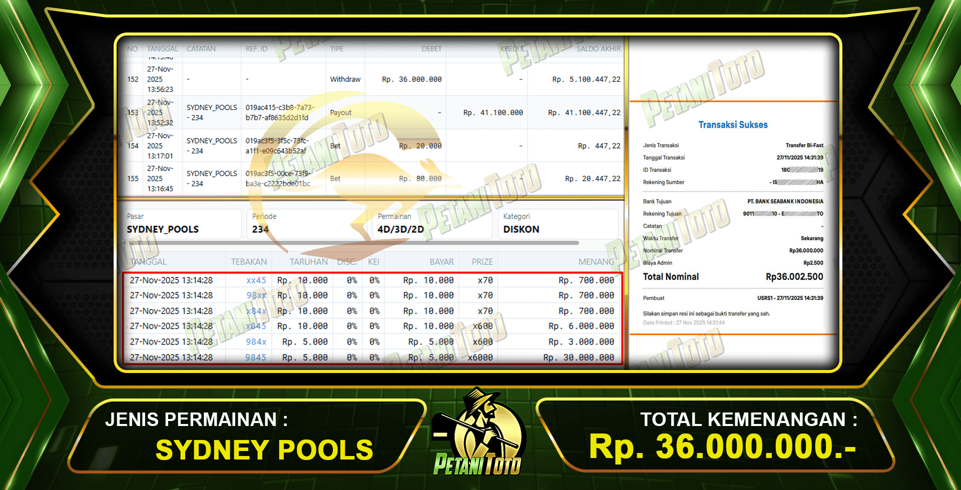 JACKPOT SYDNEY POOLS PETANITOTO