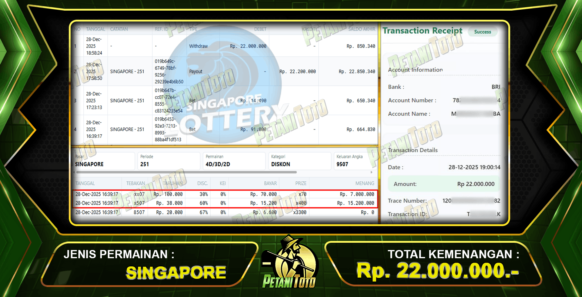 AUTO WIN SINGAPORE PETANITOTO