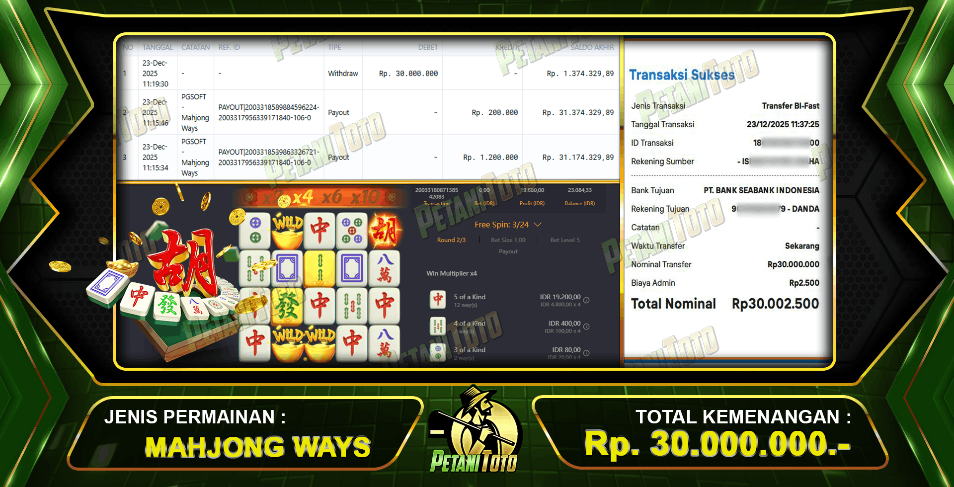 WIN SLOT MAHJONG PETANITOTO