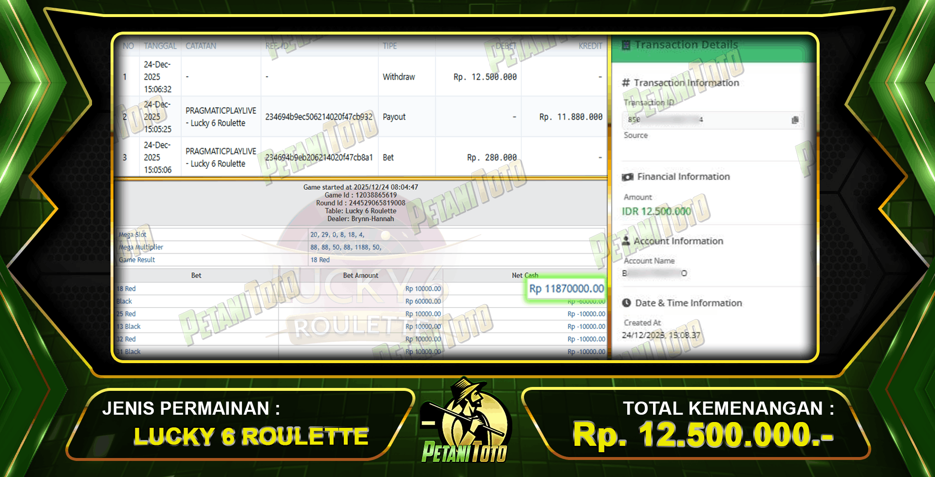 MENANG LUCKY ROULETTE PETANITOTO