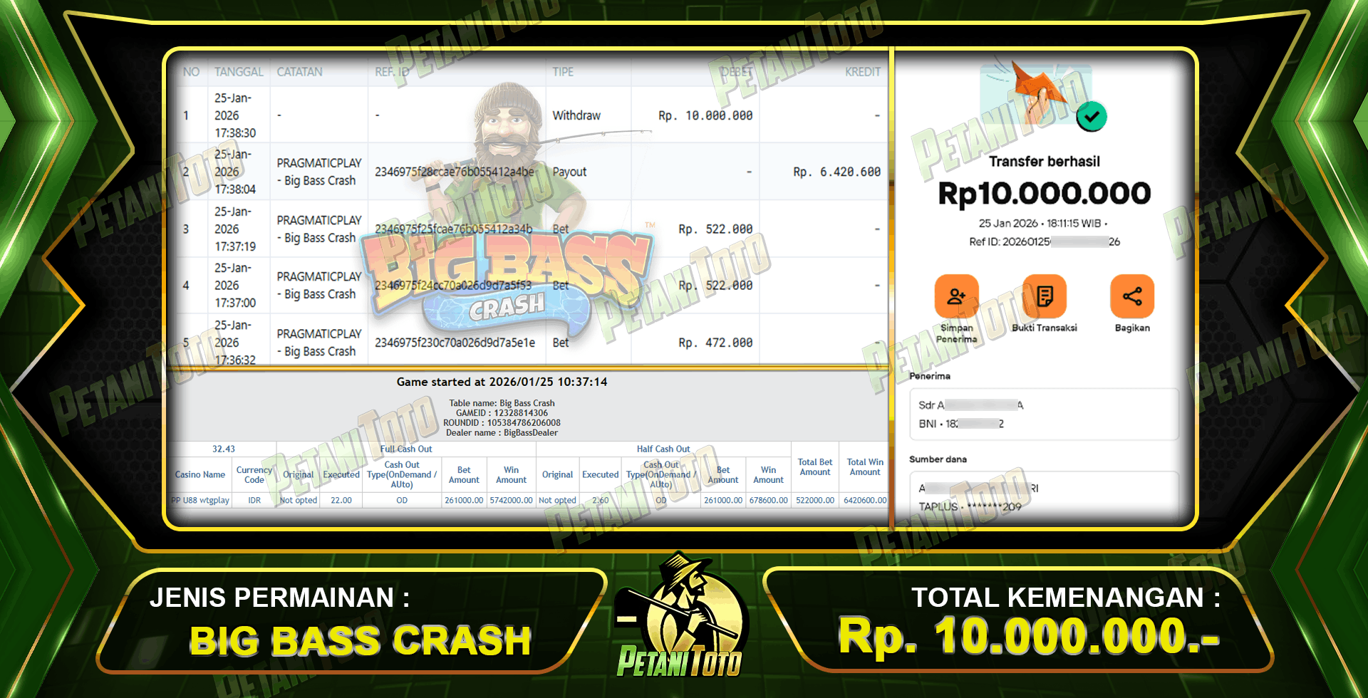 JP Rp10 JUTA PETANITOTO