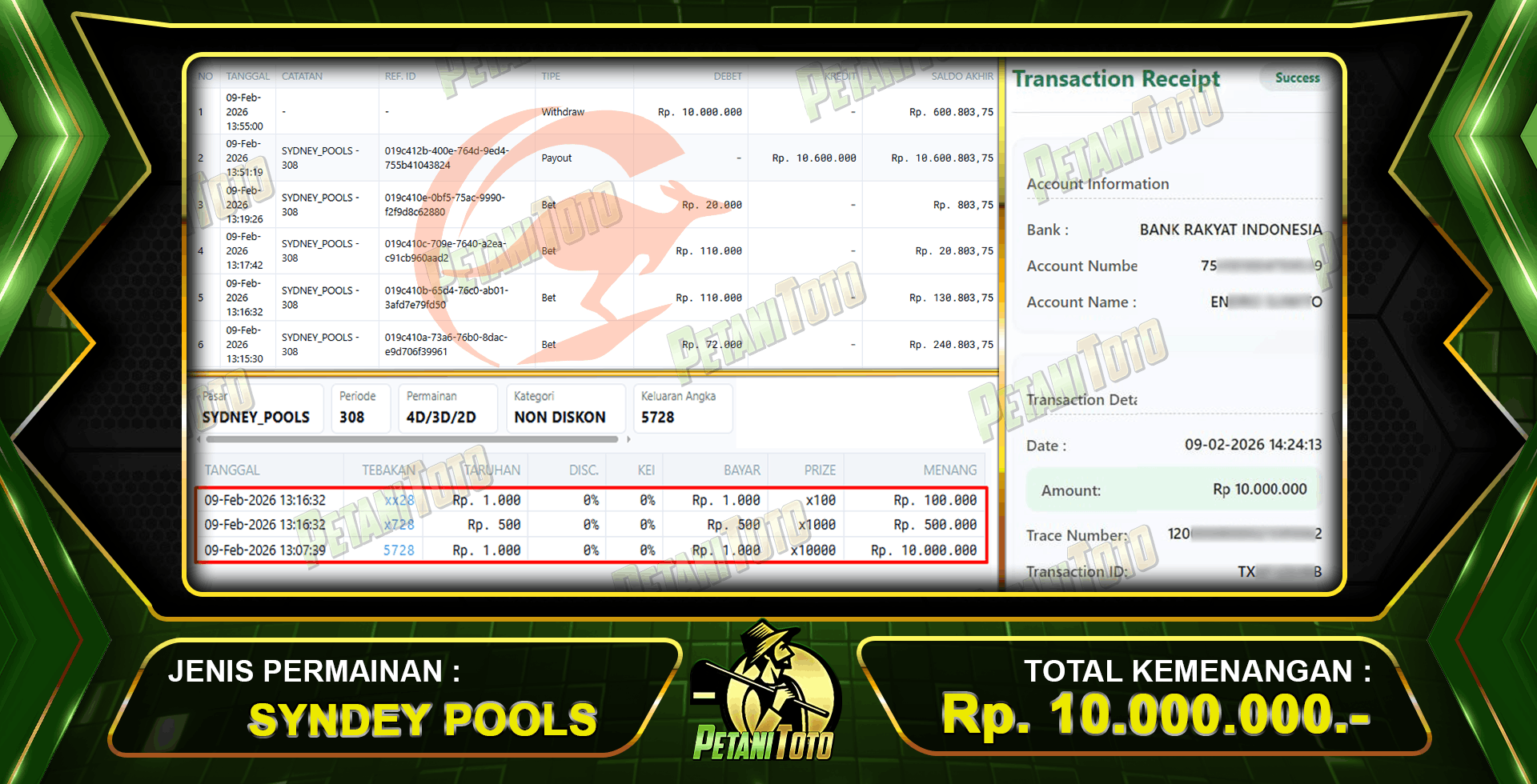 MENDADAK JACKPOT DI PETANITOTO