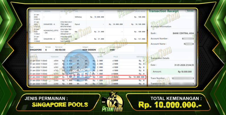 TOGEL SINGAPORE PETANITOTO KEMENANGAN