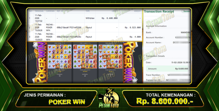 BUKTI POKER WIN PETANITOTO