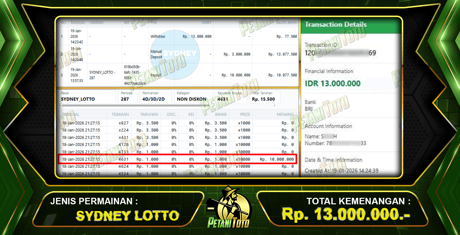 MEMBER JACKPOT DI PETANITOTO