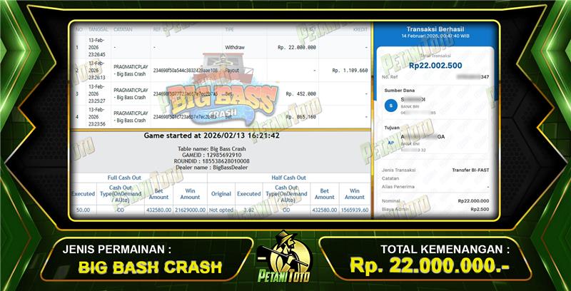 BASS CRASH PETANITOTO GACOR