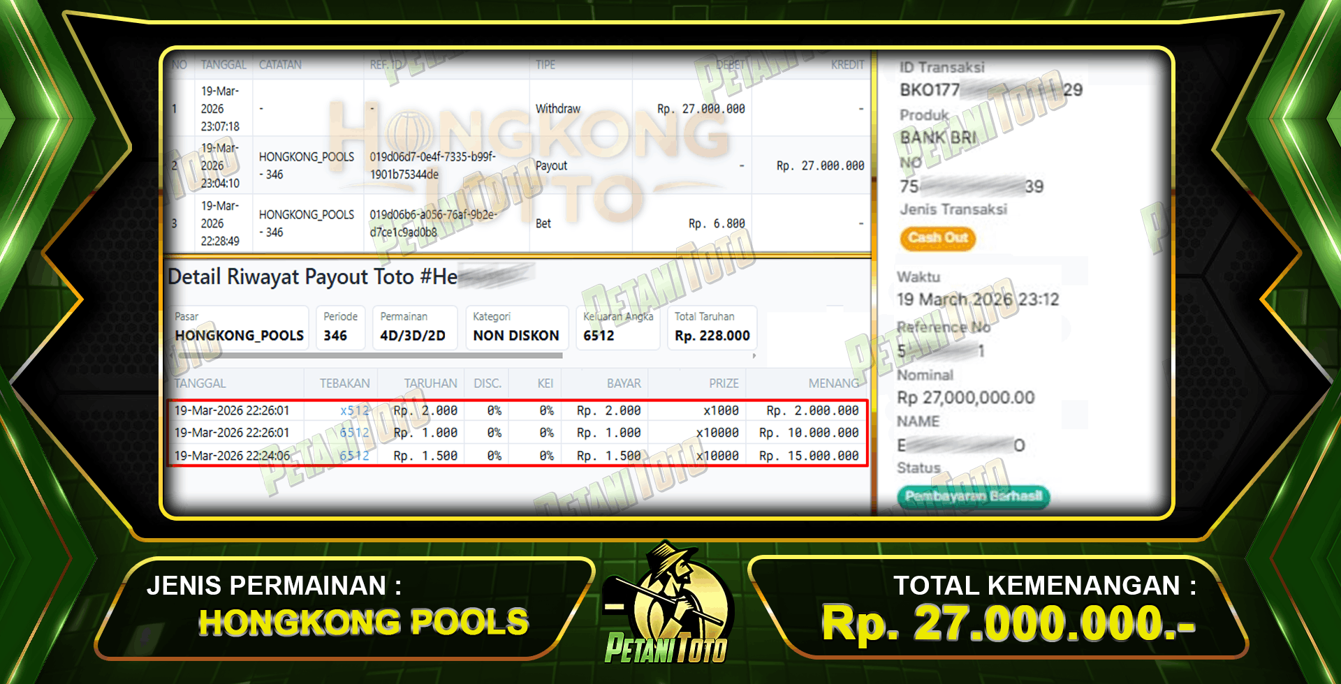PUAS DENGAN HONGKONG PETANITOTO