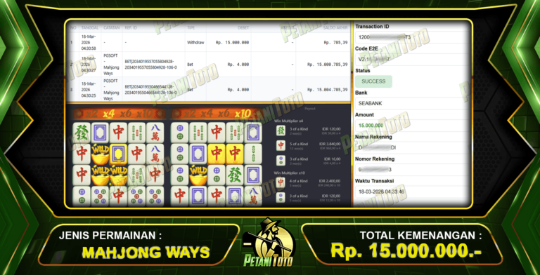 DIBAYAR LUNAS MAHJONG PETANITOTO