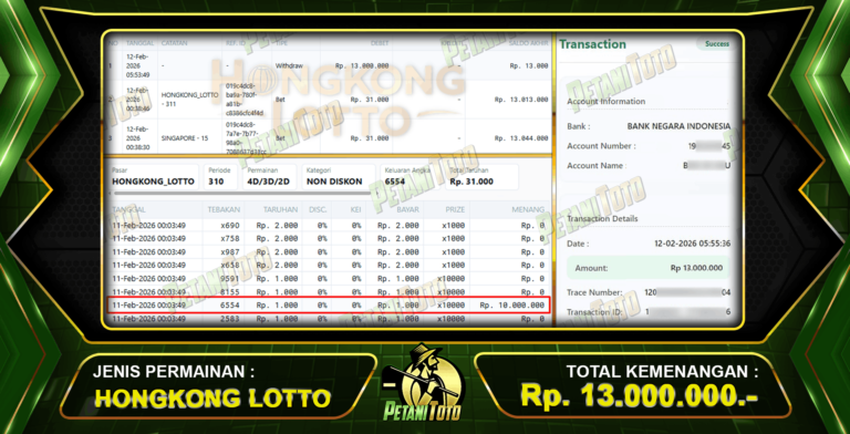 HONGKONG PETANITOTO TIDAK GAGAL