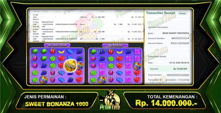 SWEET BONANZA PETANITOTO GACORR
