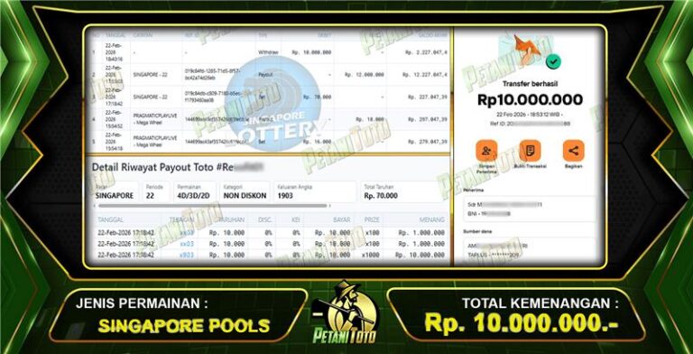 KEMENANGAN PAUS SINGAPORE PETANITOTO