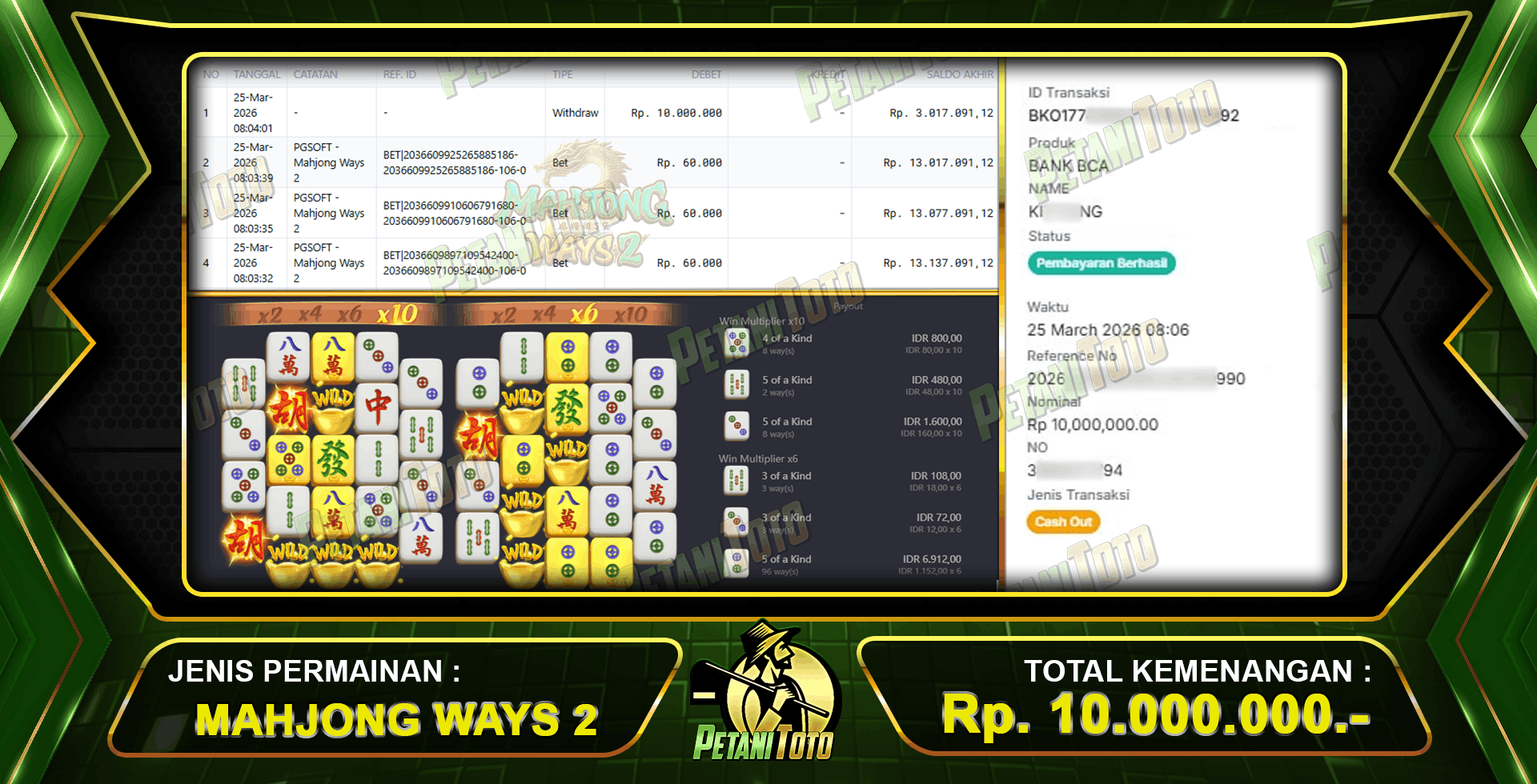 PEMBAYARAN SLOT MAHJONG PETANITOTO