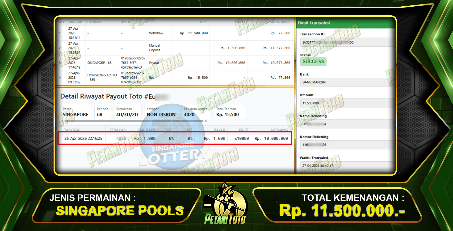 ANGKA TEMBUS TOGEL PETANITOTO