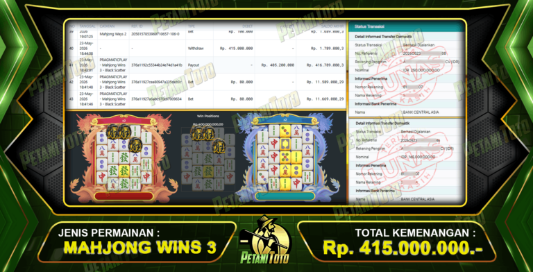 PUAS DENGAN MAHJONG PETANITOTO