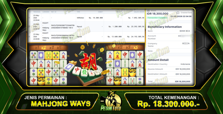 MENANG SLOT MAHJONG PETANITOTO