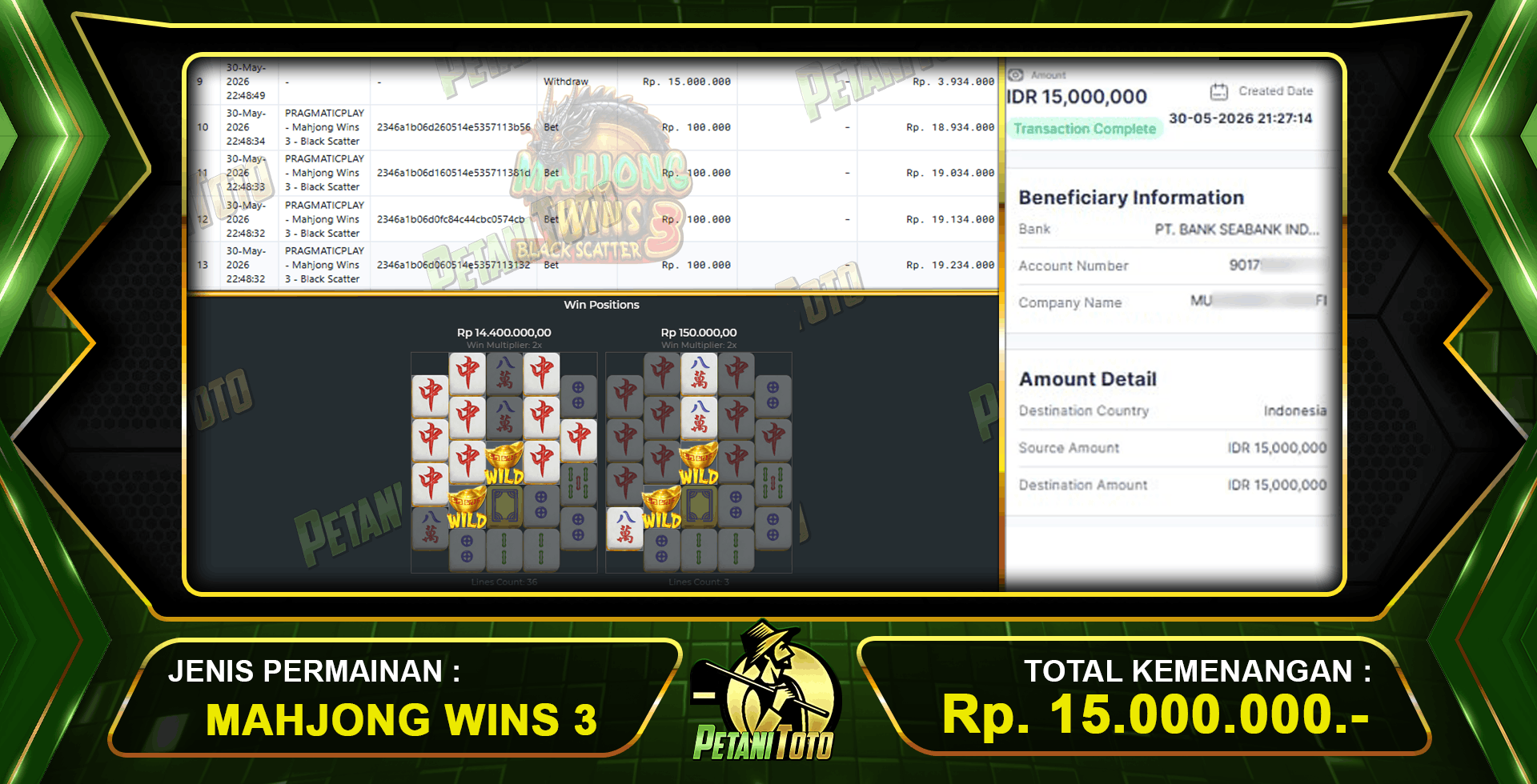 WD CEPAT MAHJONG PETANITOTO