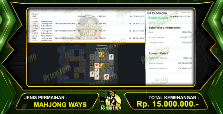 KEMENANGAN SLOT MAHJONG PETANITOTO