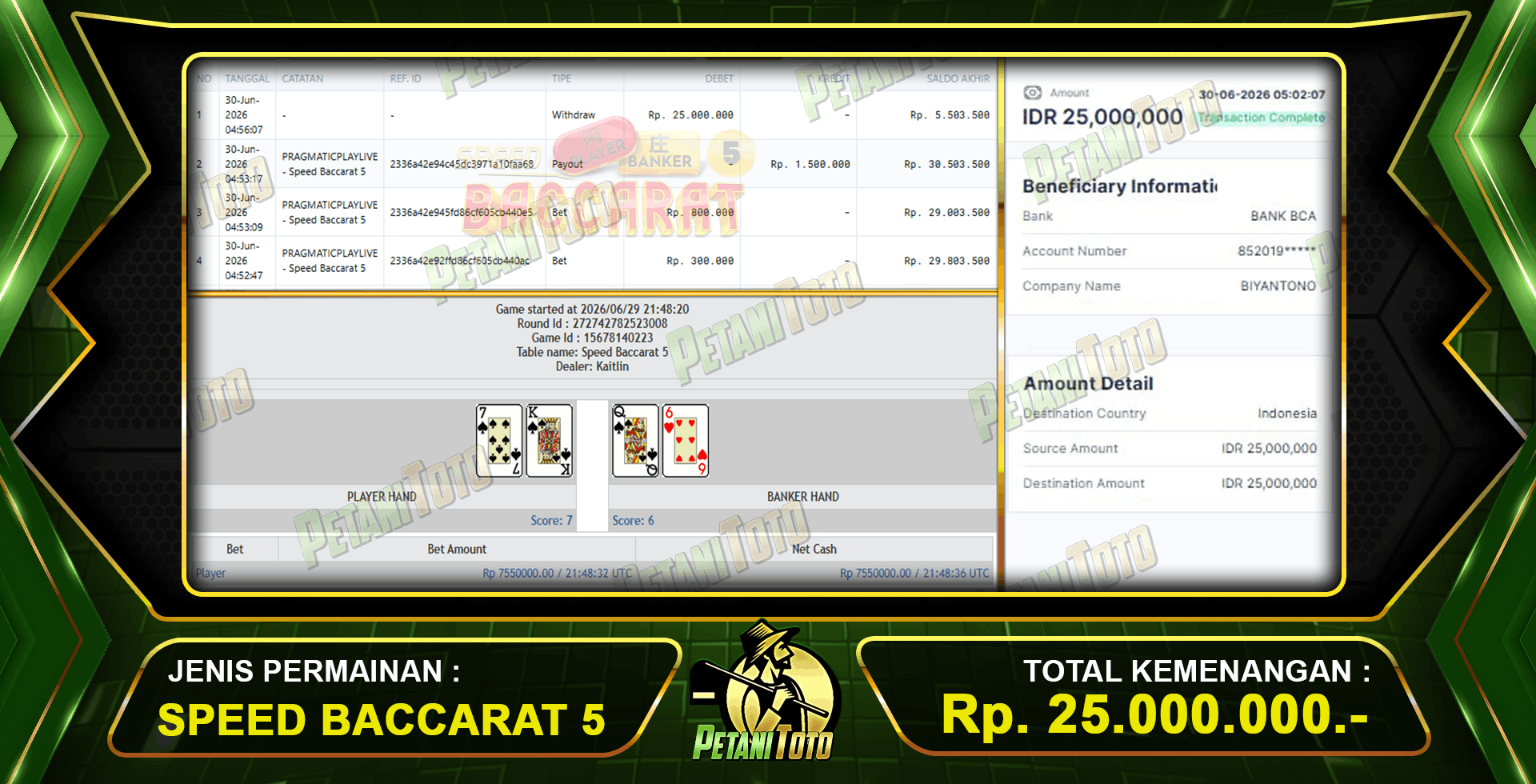 WD CEPAT BACCARAT PETANITOTO
