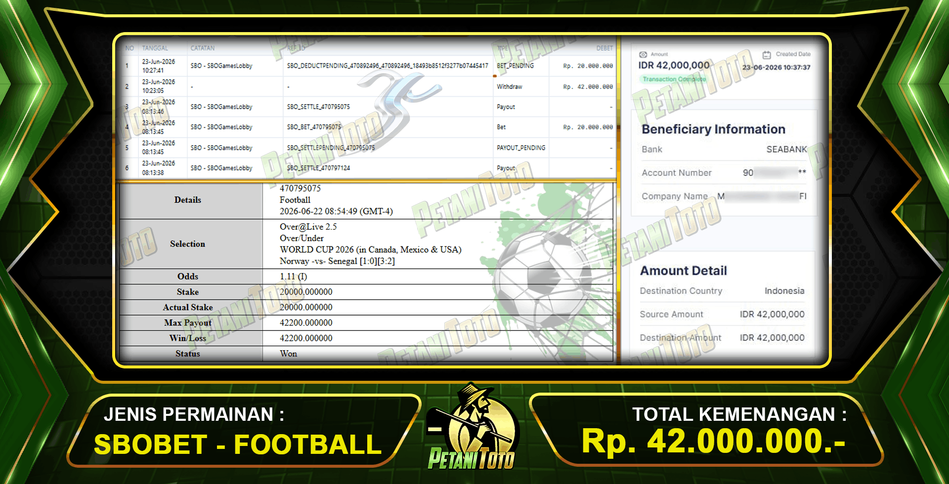 WIN SPORT FOOTBALL PETANITOTO