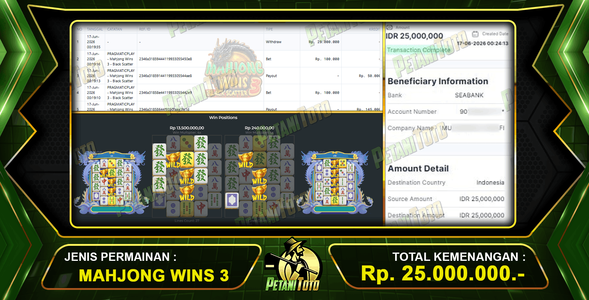 TERBUKTI SLOT MAHJONG PETANITOTO
